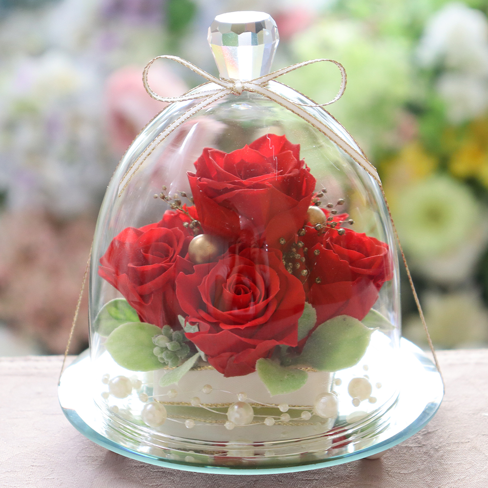ガラスドームエレガンス-プレミアム | プリザーブドフラワーIPFA