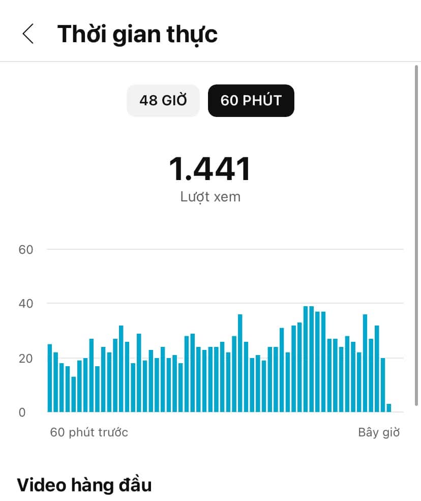 Số liệu trong 48 giờ SEO video YouTube