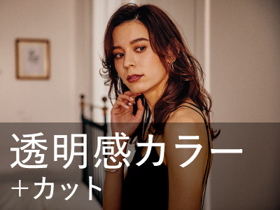 【選べる透明感カラー】カット+カラー(マテリアorエドル) ￥13,200 → ￥10,560のイメージ画像