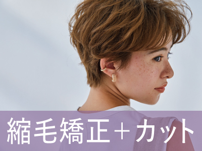 カット+縮毛矯正 ￥22,000 → ￥17,600のイメージ画像