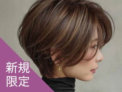新規｜【脱白髪染め】カット+白髪ぼかしハイライト(40%off)￥20,900→￥12,540