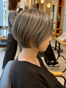 ハイトーンボブ×ハイライトのヘアカタログ・ヘアスタイル・髪型のイメージ・テイスト画像