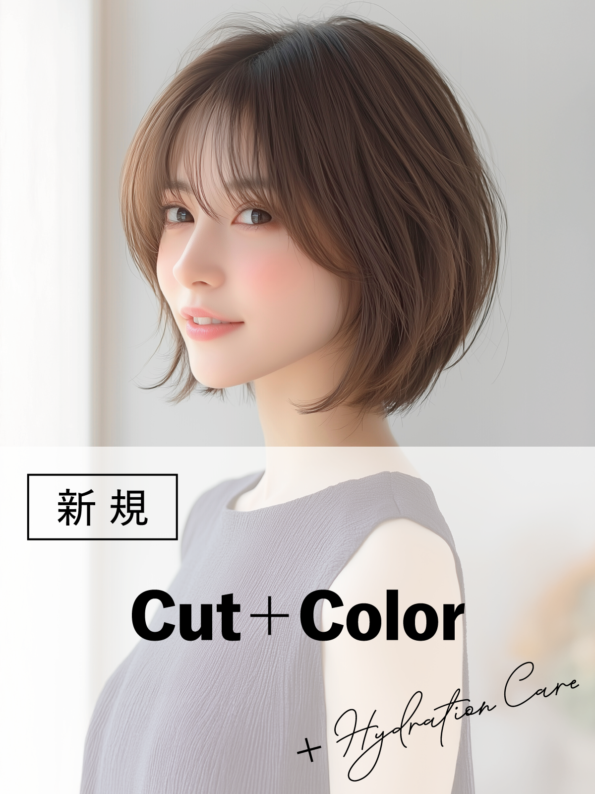 春のヘアメンテ・ケア｜カット+カラー+ツヤ髪ケア(40%OFF)￥14,300→¥8,580のイメージ画像