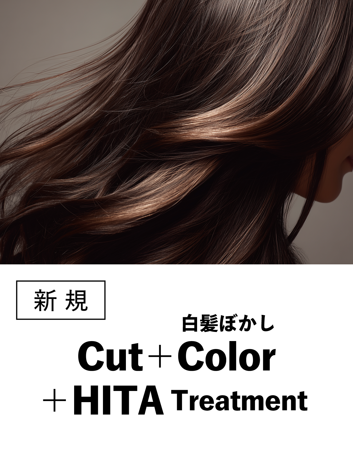 八王子店初来店の方限定｜カット+白髪ぼかしハイライト+HITA(20%OFF)￥25,080のイメージ画像
