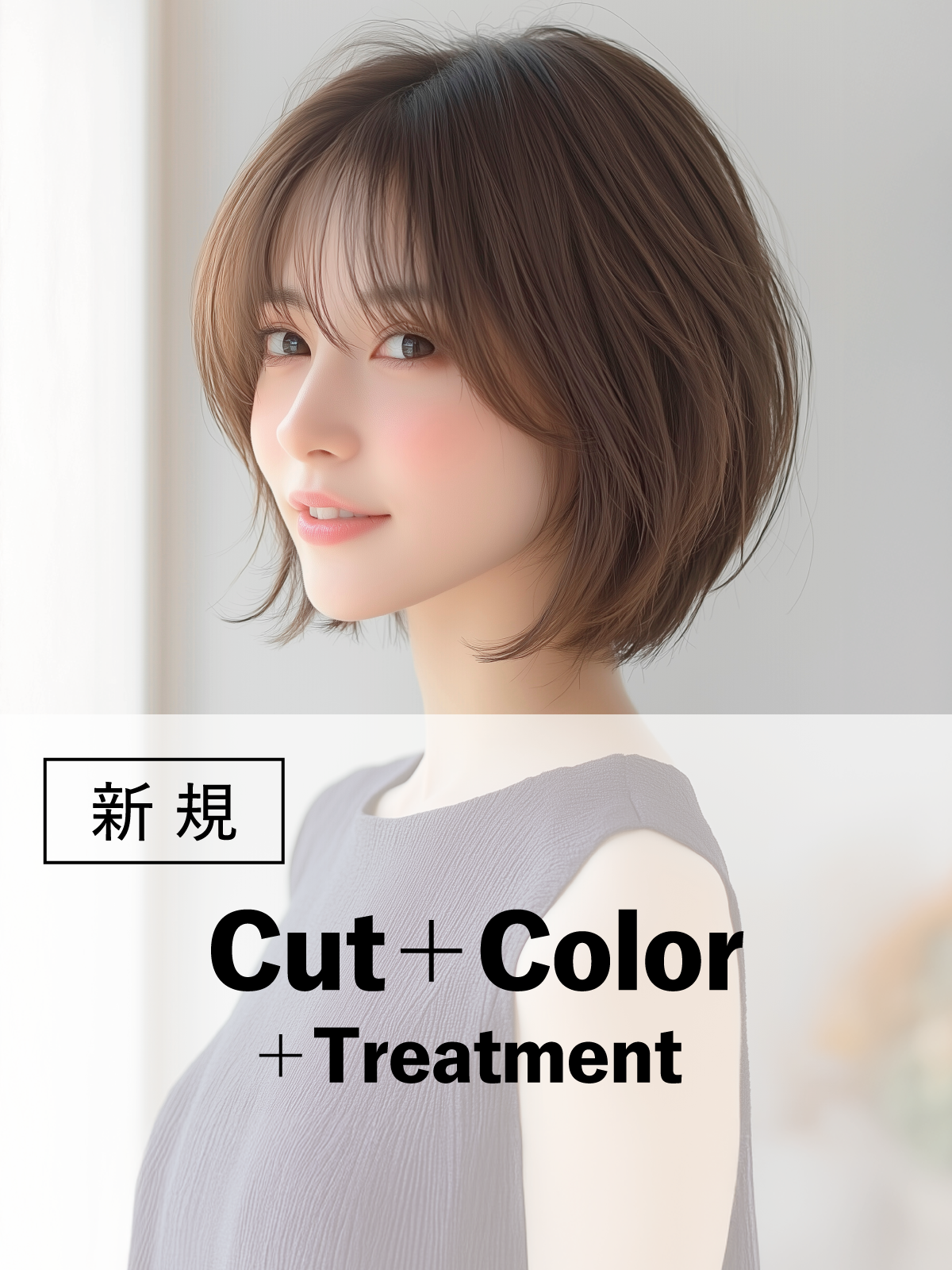 春のヘアメンテ・ケア｜カット+選べるカラー+5stepTr(40%OFF)￥25,800→¥15,510のイメージ画像
