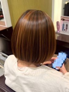 立体感ハイライト×オレンジベージュのヘアカタログ・ヘアスタイル・髪型のイメージ・テイスト画像