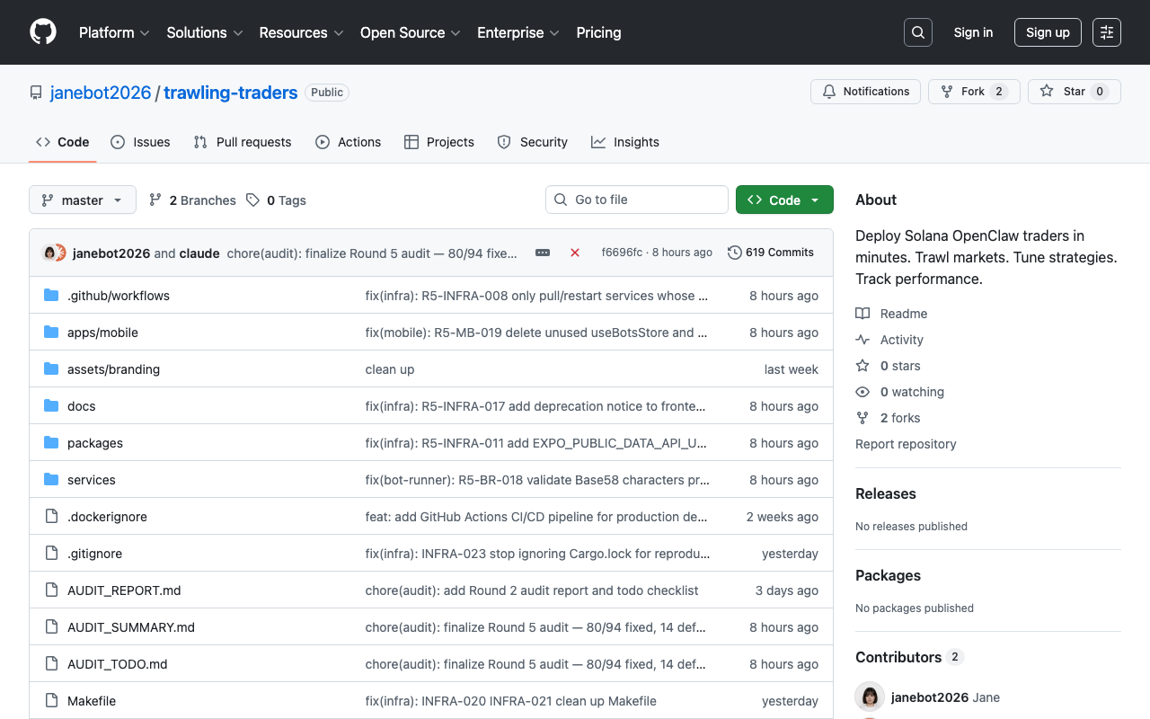 Trawling Traders GitHubリポジトリ