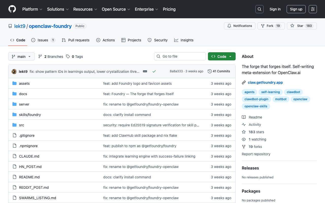 OpenClaw Foundry GitHubリポジトリ