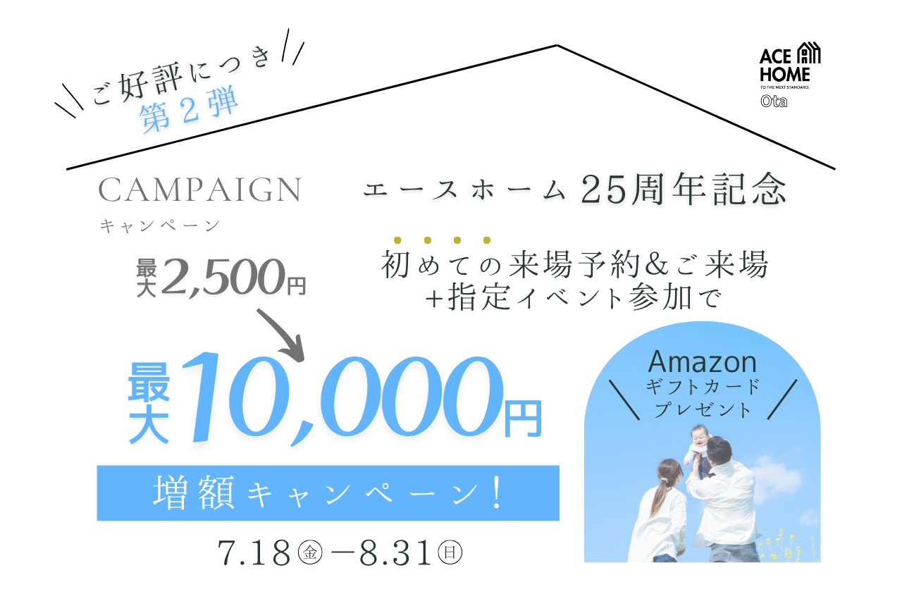 【初めてのご来場特典】条件クリアで最大10,000円分のギフトカードプレゼント！