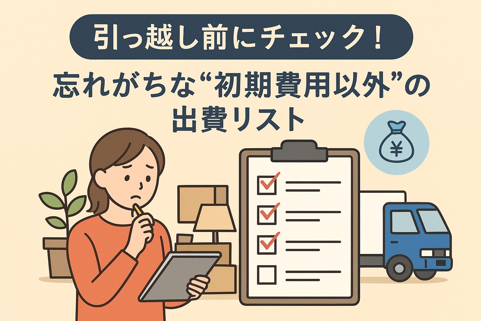 引っ越し前にチェック！忘れがちな“初期費用以外”の出費リスト