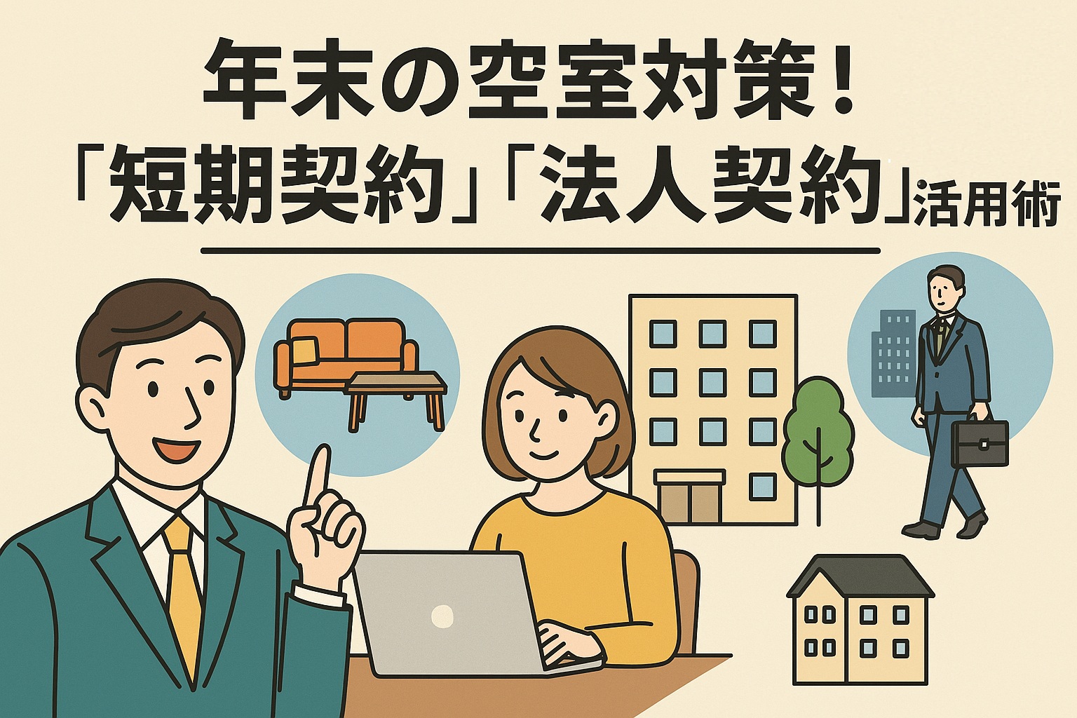 年末の空室対策！「短期契約」「法人契約」活用術