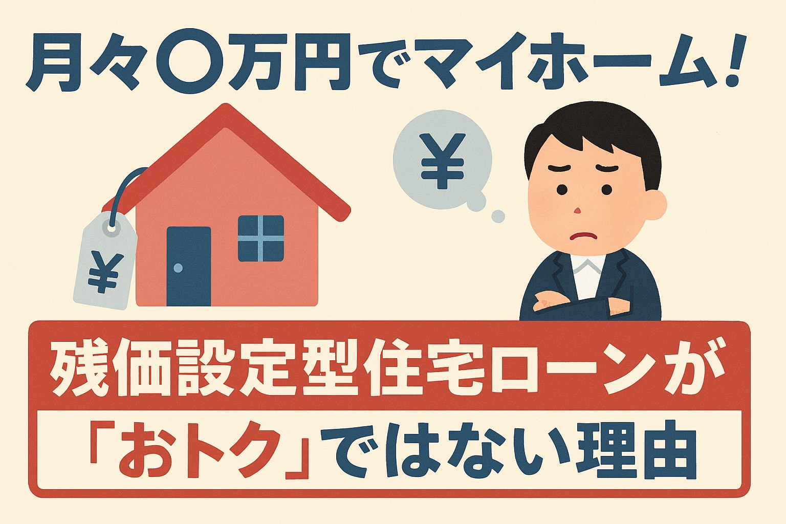 「月々〇万円でマイホーム」！残価設定型住宅ローンが『おトク』ではない理由