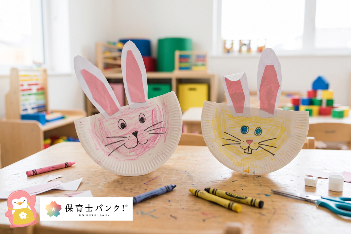 紙皿ウサギ