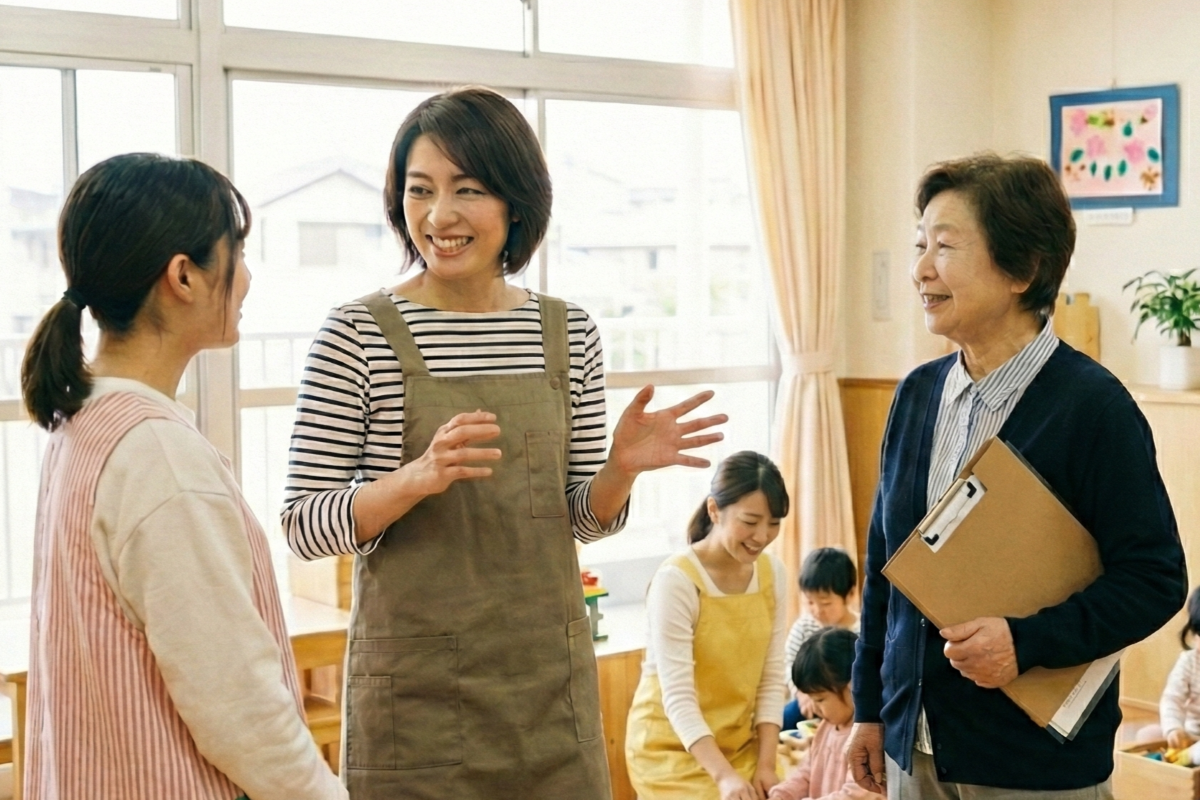 園長と保育士と主任