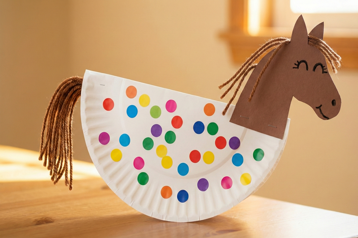 紙皿の馬