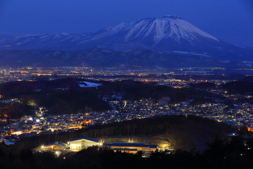 夜景を見下ろす