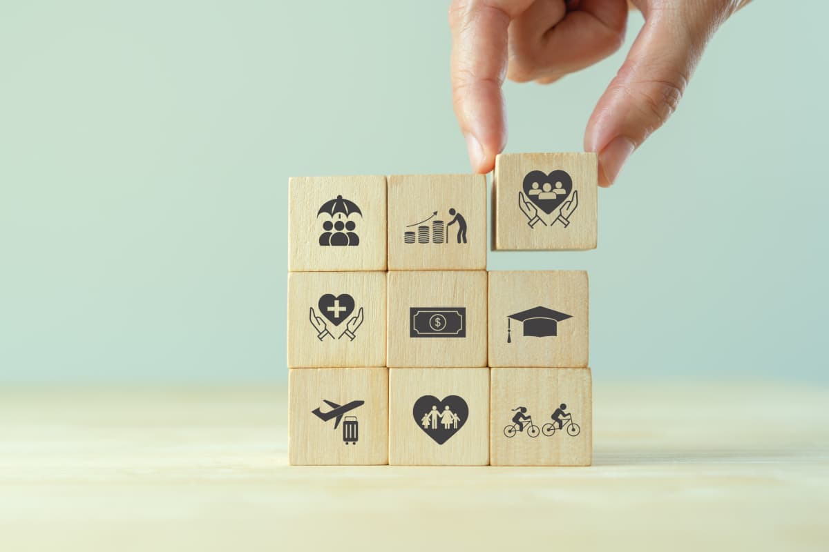 福利厚生をブロックでイメージした画像