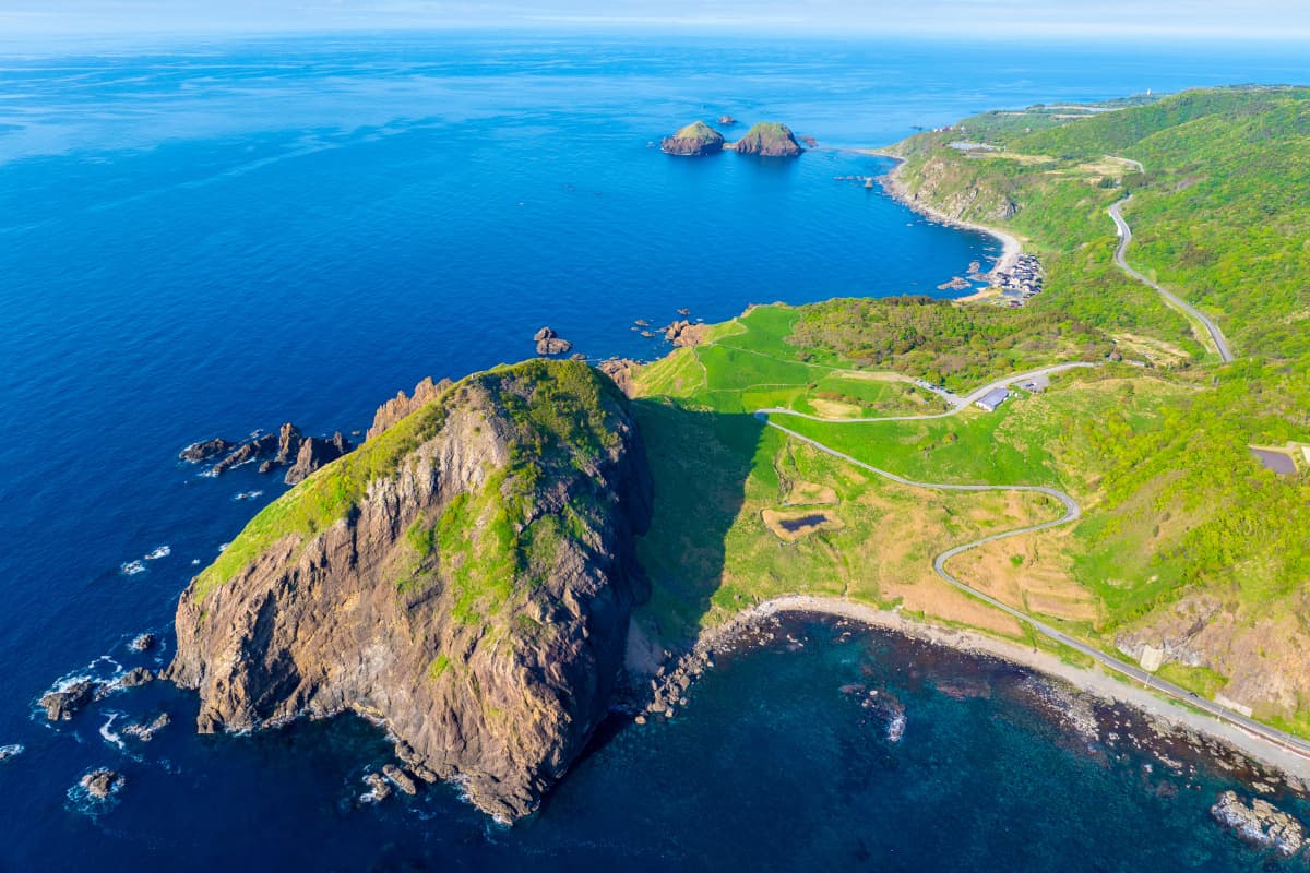 佐渡市の空撮写真