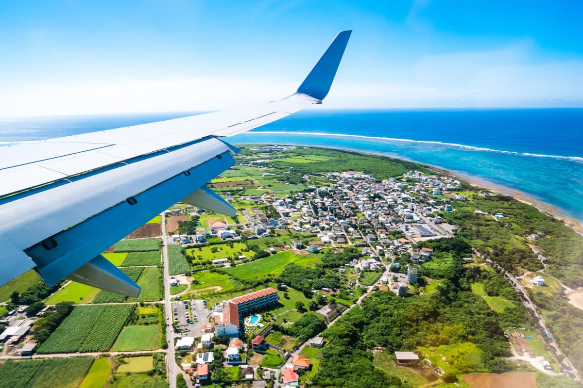 上空から見える石垣島の風景