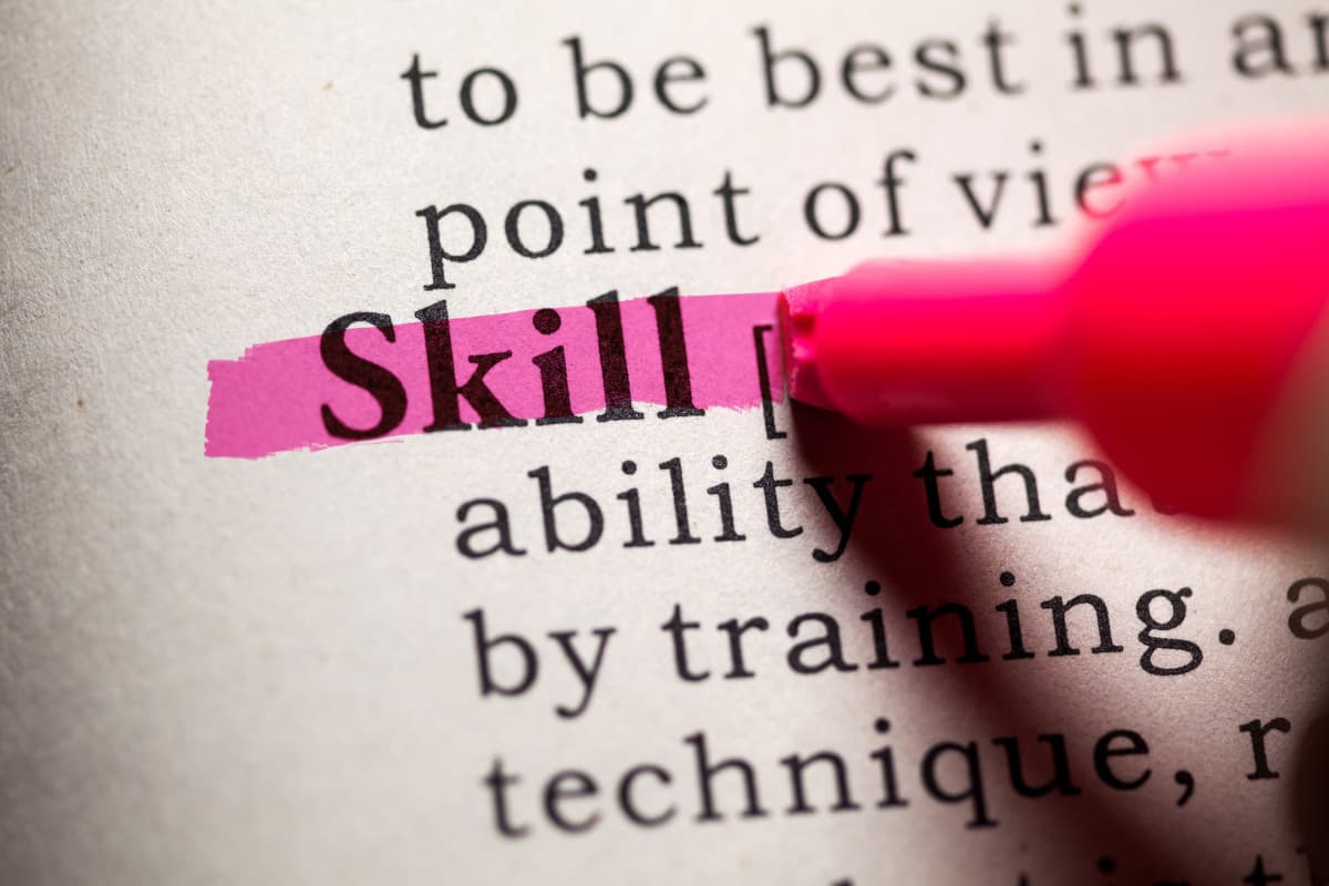 Skillの文字にピンクのマーカーを引く