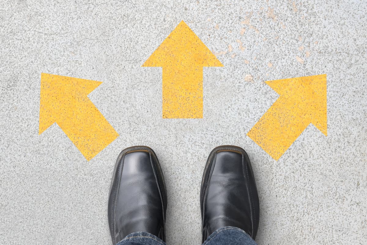 足元にあ表示された3つのルート