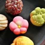 お皿の上に並べられた5種類の和菓子