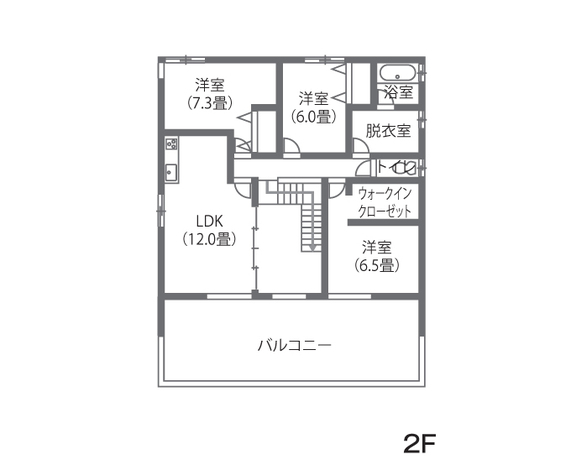 一級建築士事務所 GO_AN (ゴアン) 22畳の広々としたバルコニーが特徴的。二世帯で住む現代和風の家 2F