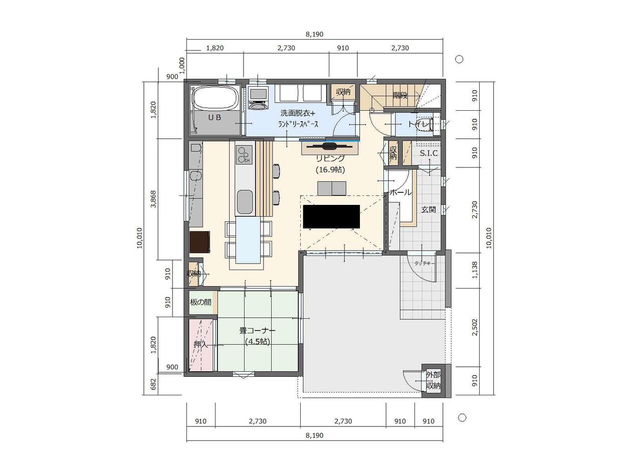 カクニシビルダー ガレージライフ＋α 1階