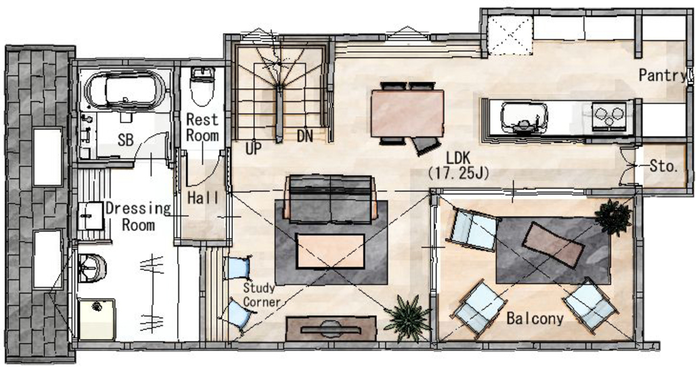 三和建設 極上のおうち時間を満喫できる家 2階