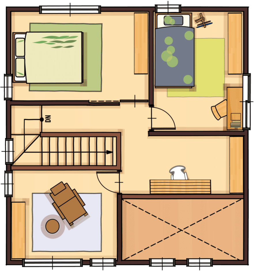 大和建設／BinO西尾南 BinO【& LOZZ】コンパクトでも広々暮らせる27坪の家   ２階