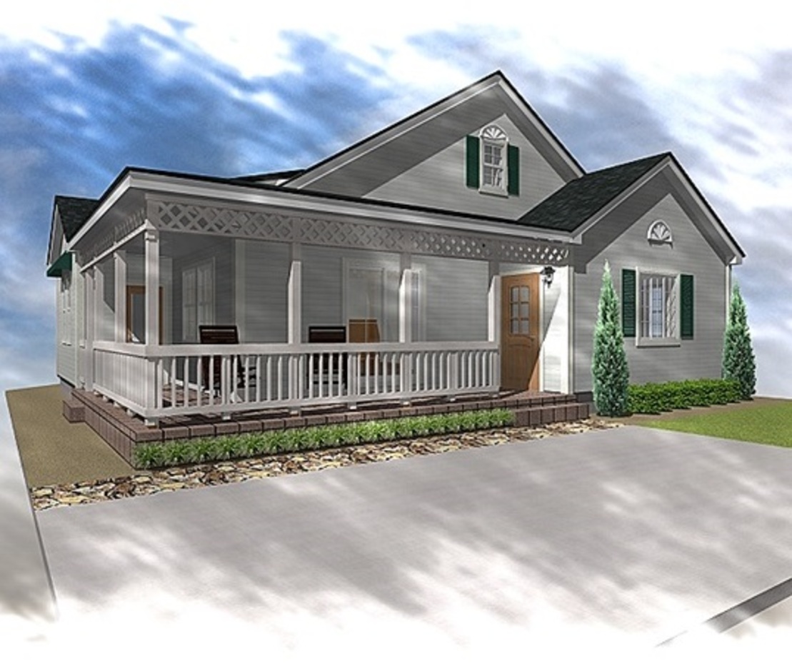 リンゾー 「ボーナスルーム付き、北欧スタイルのシンプルプラン」 外観パース