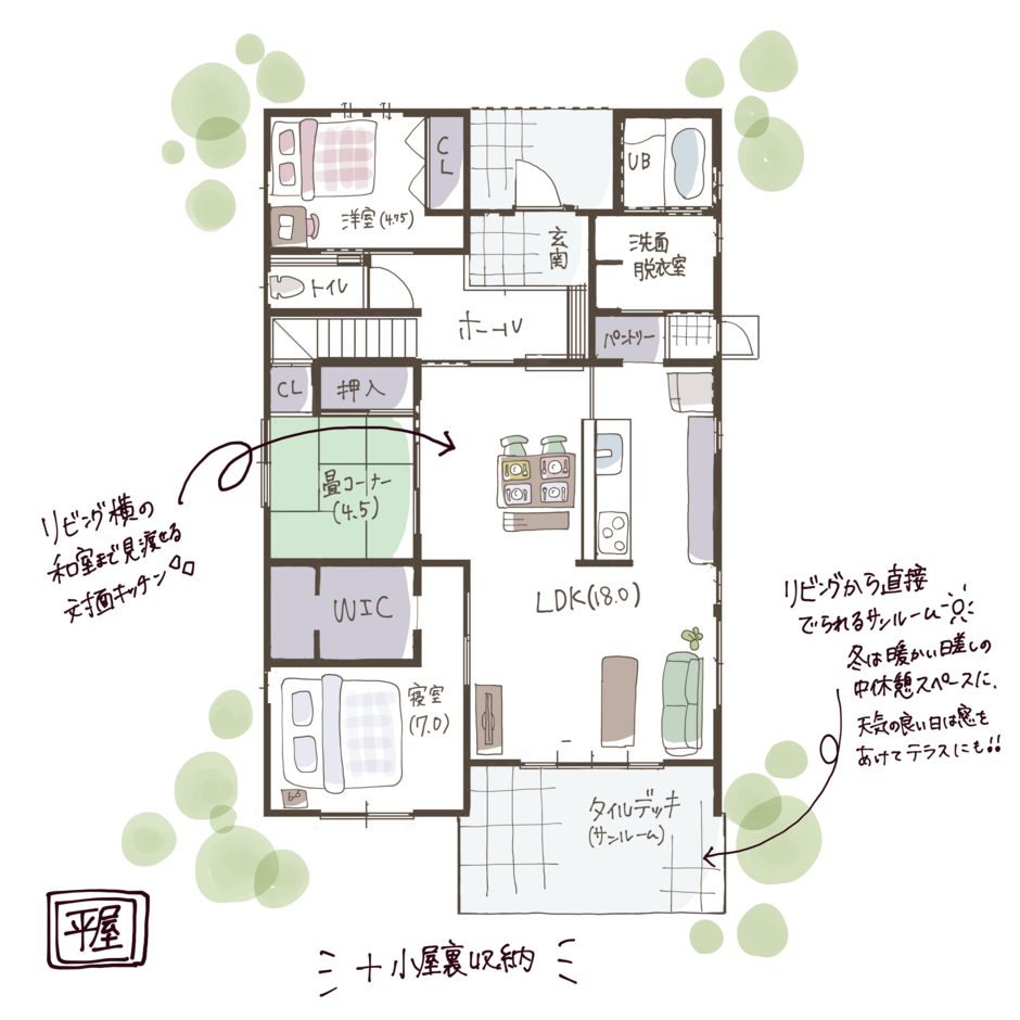 子育て安心住宅 Design Craft Office 廊下を減らしてスペースを有効活用した28.9坪の平屋 １階