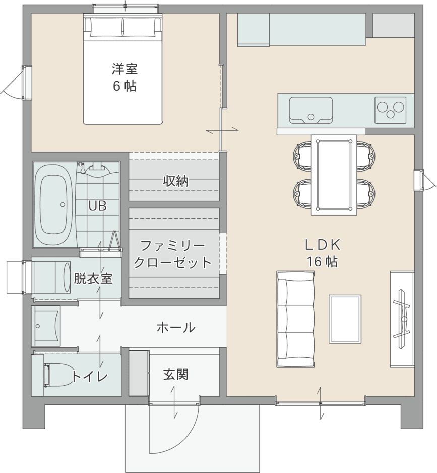 第一伊藤建設 1170万円の超高性能平屋住宅　トレンドの規格型ハイスペックな24坪の建物mys 間取り