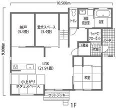 愛犬と楽しく暮らす平屋＋スキップフロアの家