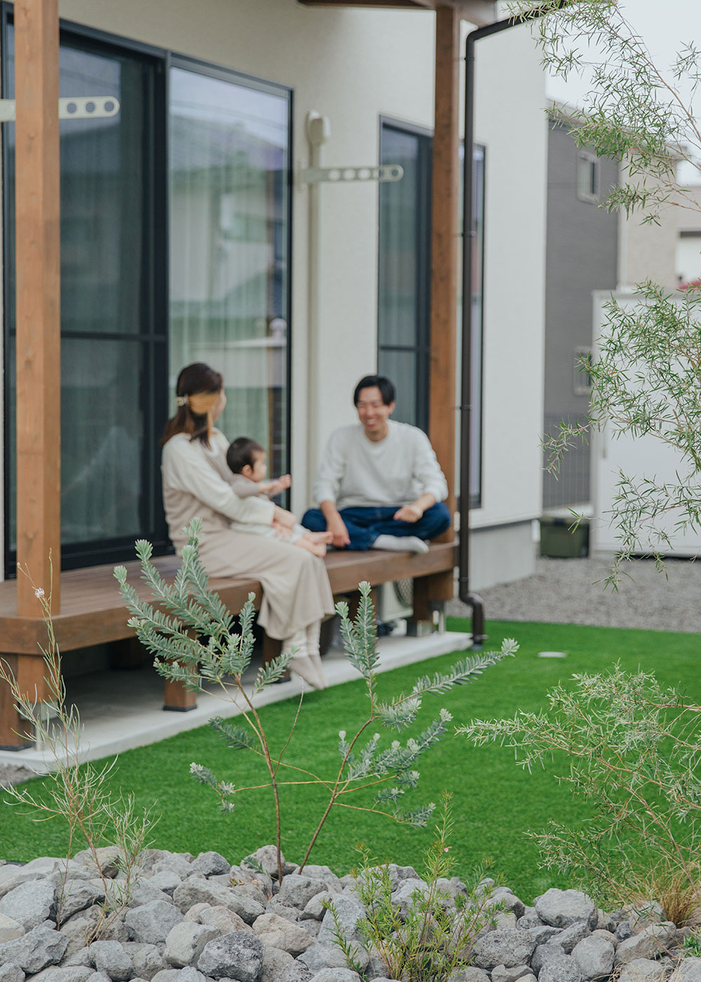 フジモクの家（富士木材）【デザイン住宅、子育て、自然素材】デッキでは季節ごとの楽しさを味わえる