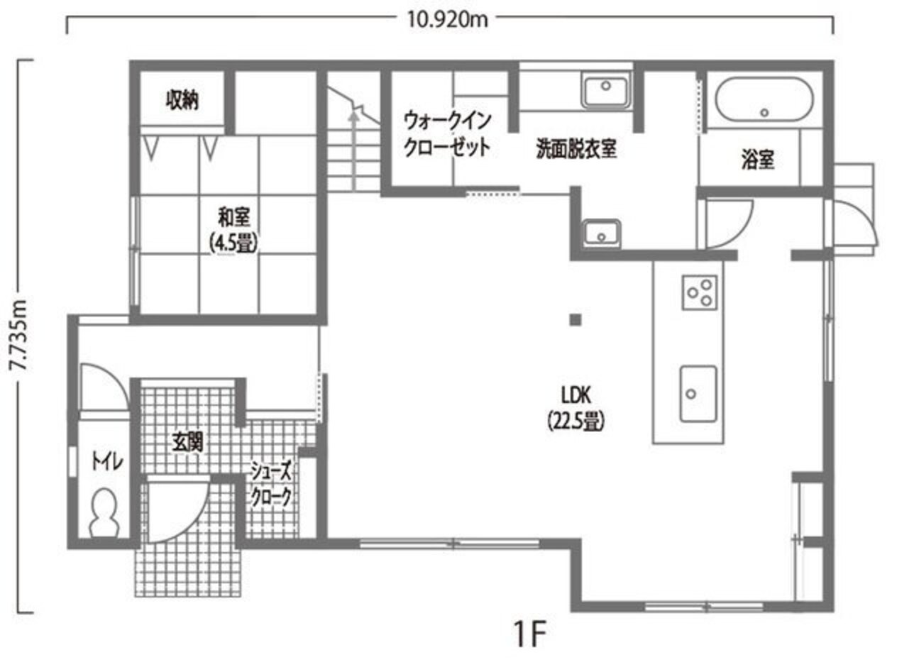 HAPPY HOUSE（山田工務店） 広がりを体感できる空間で、心まで解放される暮らしを 1階