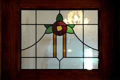 リビングの扉のステンドグラスも施主さんのこだわり