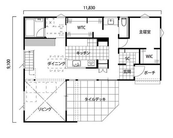S.CONNECT（エスコネクト） 30坪でも豪邸に見える建築家マジックの家 1階