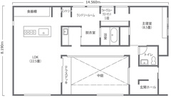 プライバシーと開放感を両立した、中庭のある平屋