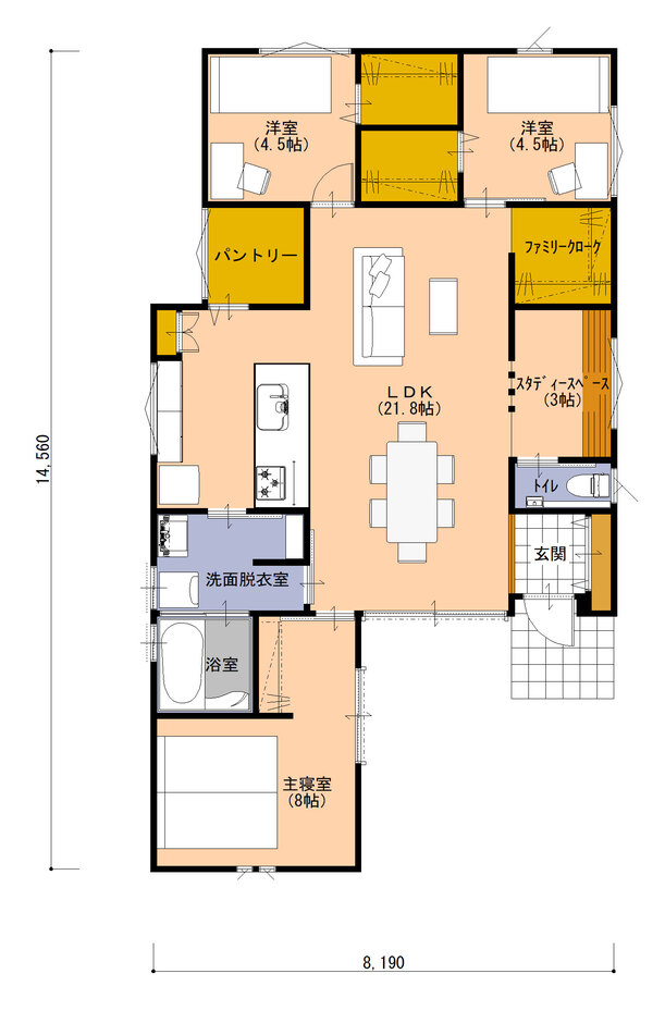 HAPPY HOUSE（山田工務店） カッコいい＋豊かさ＝平屋に暮らす。という選択。 1階