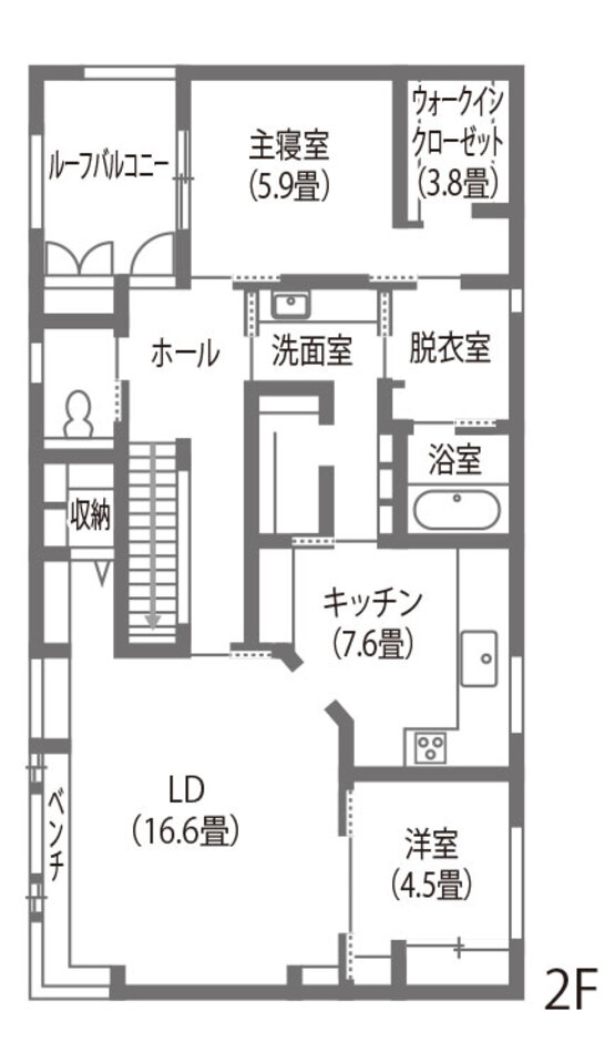 内田建設 豊橋市　LDKのコーナーサッシがポイント 2階