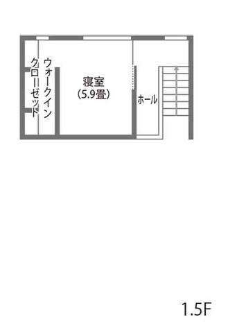 エフエフ住宅 愛犬と楽しく暮らす平屋＋スキップフロアの家 1.5階