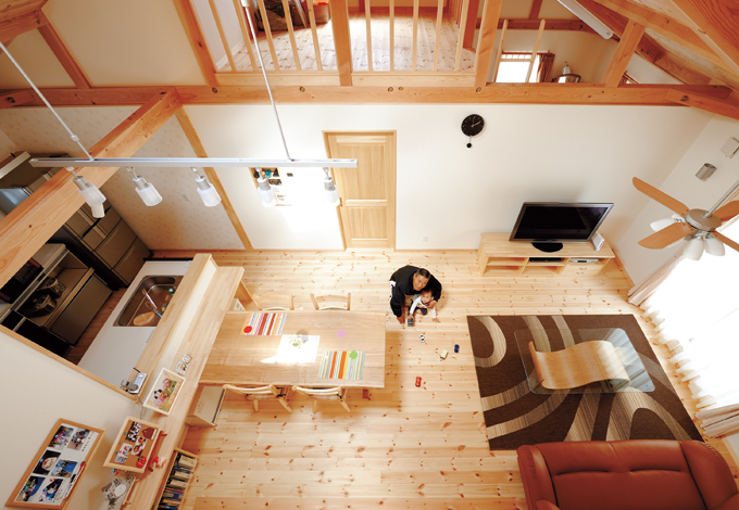 ロフトを２階に３室設けたのは、ご主人からのリクエスト