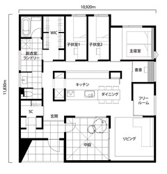 家づくりのプロが暮らす、中庭付き32坪の平屋