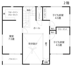田舎の自然と共に暮らすシンプルな二階建て住宅