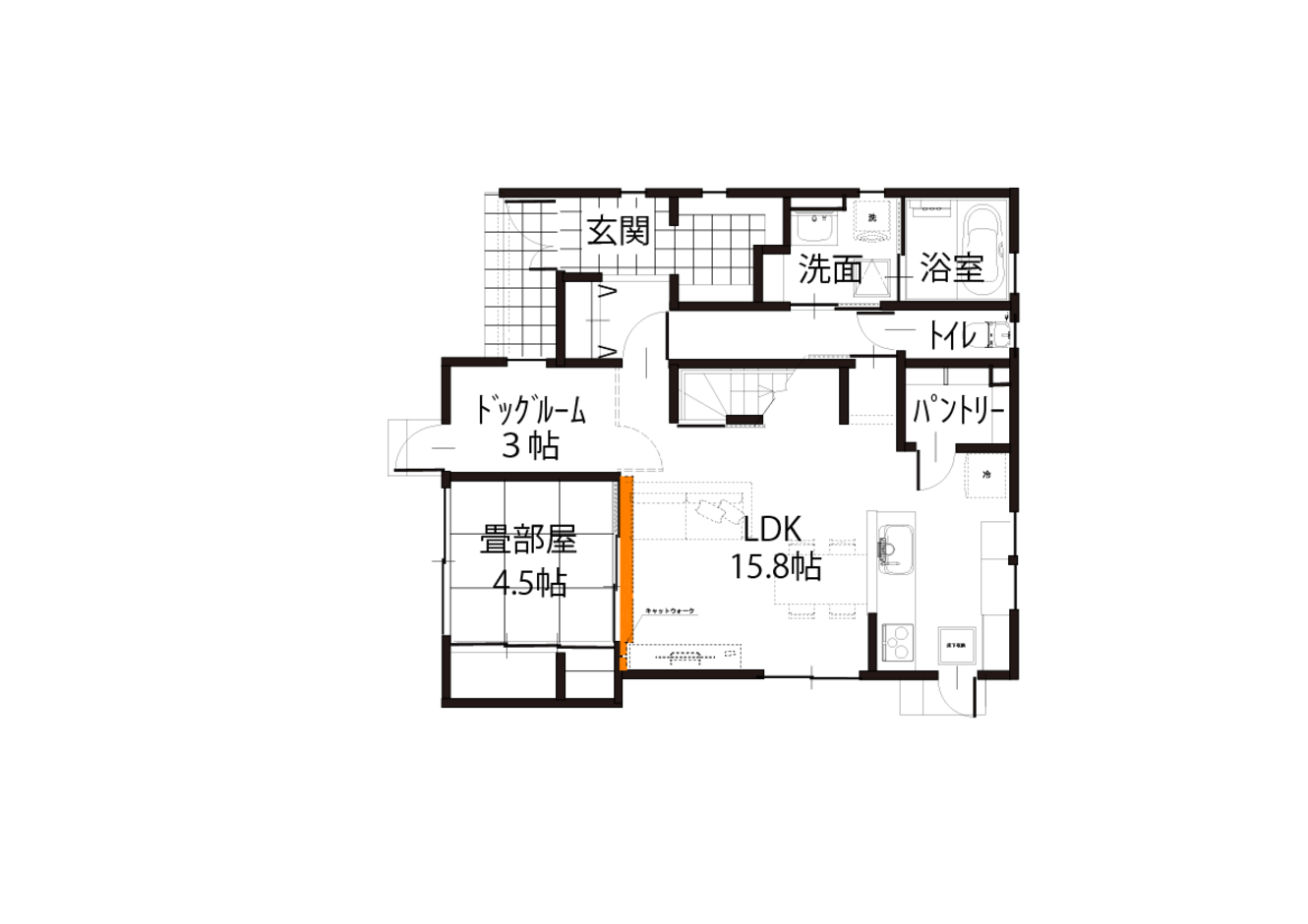 シバタ建設 ペットと一緒にくつろげる低酸素住宅 1階