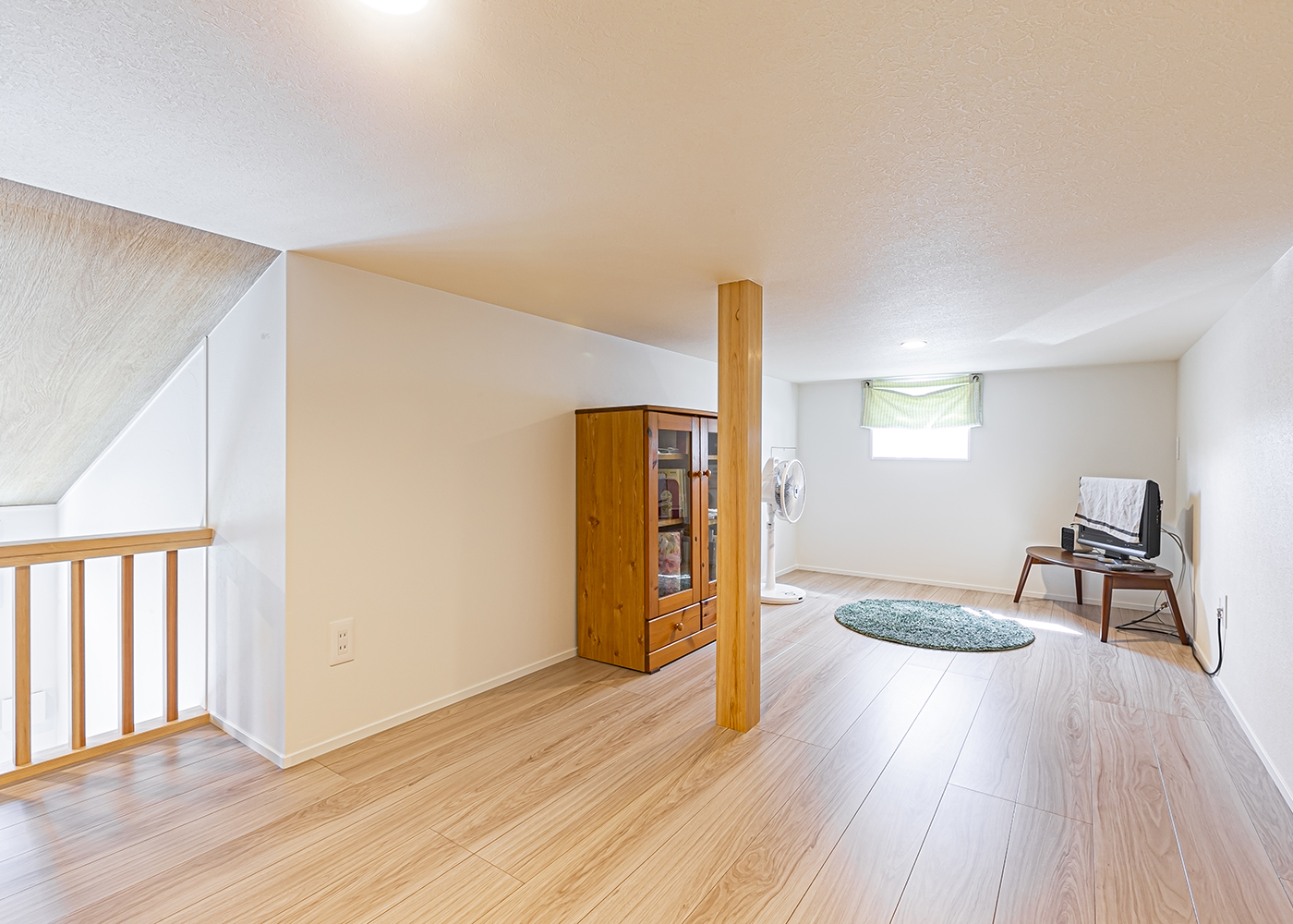 cozy house（小塚建設）【二世帯住宅、間取り、平屋】16畳の広いロフトは、ご主人が趣味やひとり時間を楽しむ隠れ家的な空間として活用