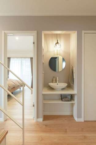 2階の寝室横にある手洗いコーナー