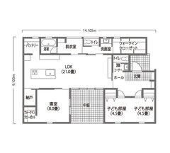 木のぬくもり溢れるシンプルモダンな平屋