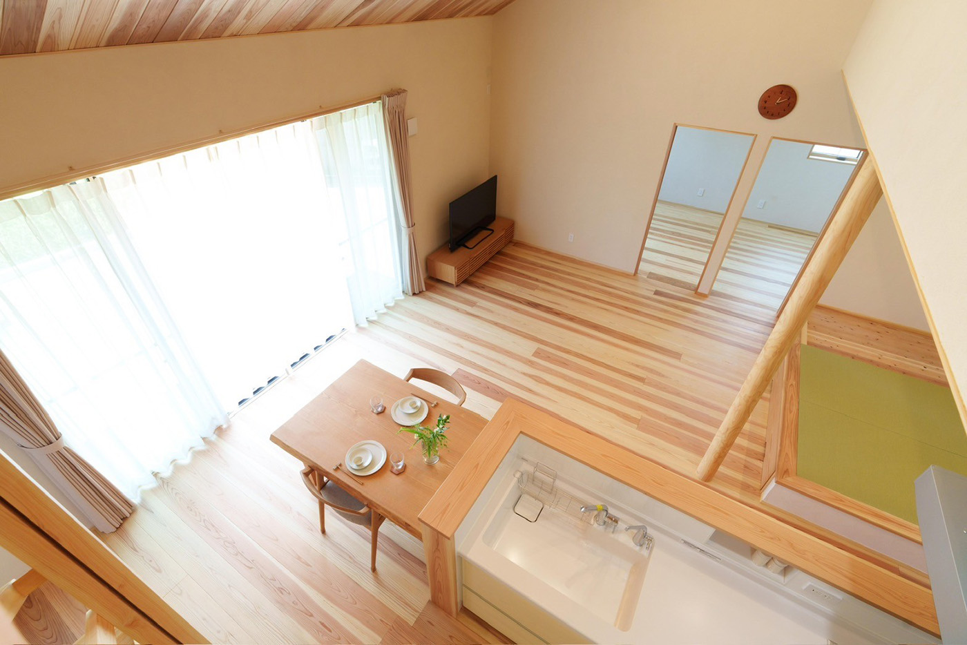 アンシンハウズ【自然素材、間取り、平屋】エアコン1台で家じゅう快適な平屋風の空間